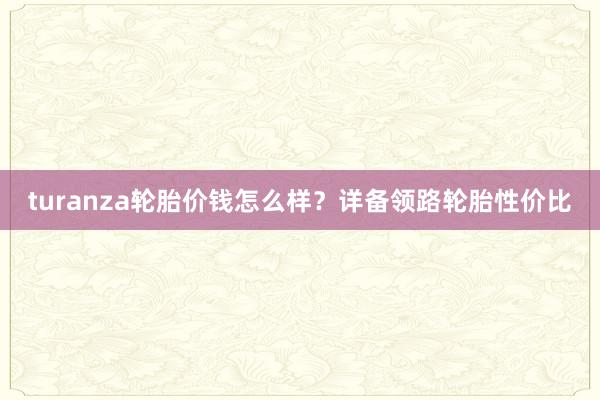 turanza轮胎价钱怎么样？详备领路轮胎性价比